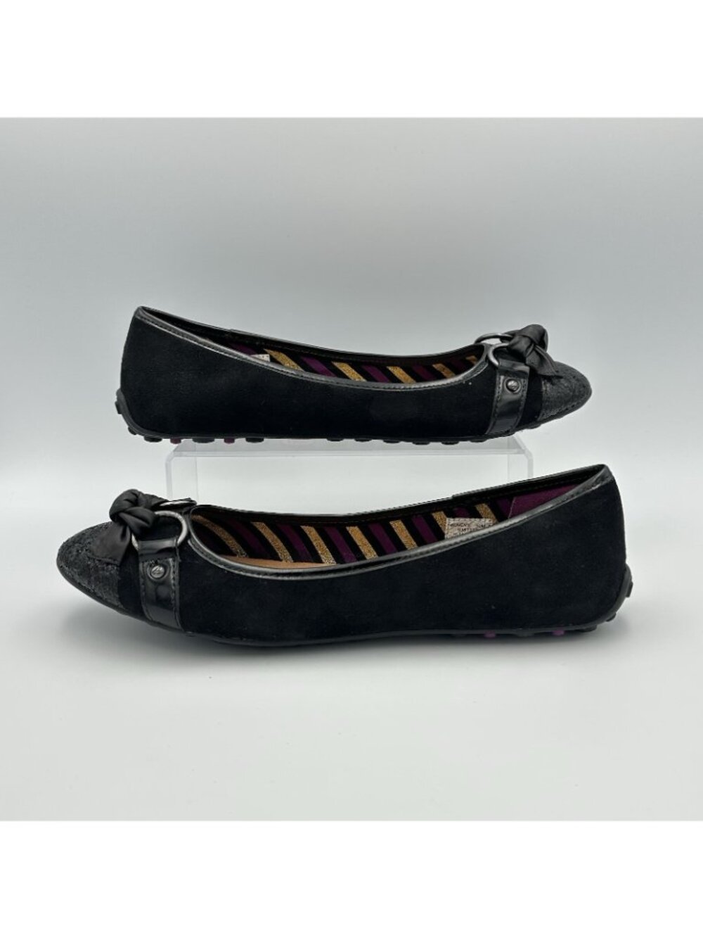 Sperry Top Sider Women’s Size 10 Black Leather Suede Flats Sparkle Shoes 9381377 - Picture 5 of 9